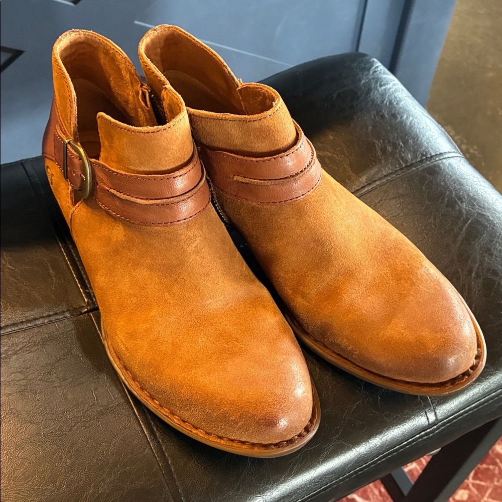 Born Tan Leather Ankle Boots - Picture 3 of 6